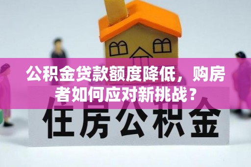 福州公积金贷款额度降低，购房者如何应对新挑战？