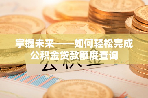 福州掌握未来——如何轻松完成公积金贷款额度查询