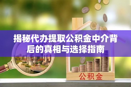 福州揭秘代办提取公积金中介背后的真相与选择指南
